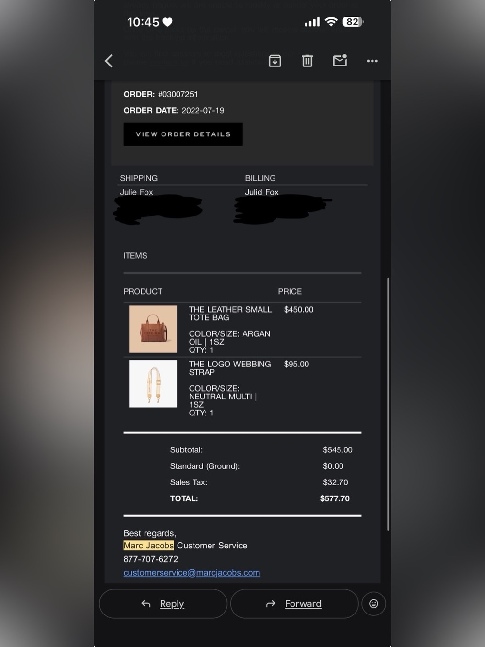 Marc Jacobs "The Tote Bag" Small Cognac Leather Tote and additional strap - Picture 5 of 5